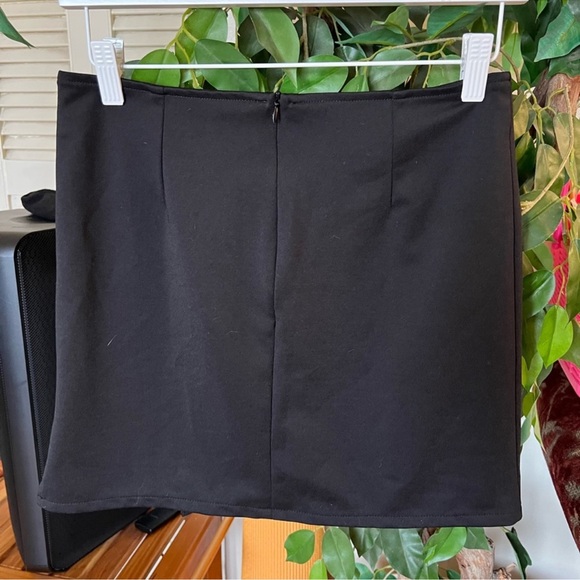 Black Mini Wrap Skirt for Cocktail - Picture 2 of 4